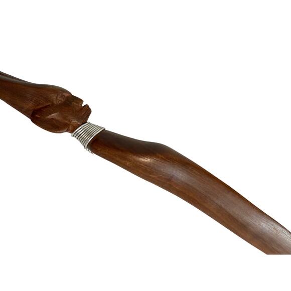 Vintage Hand Carved Tribal African Warrior Wooden Knife Dagger Letter Opener 9.5 - Picture 2 of 6